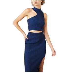 Le Ore Ribbed Blue Rimini Tank Top Size M